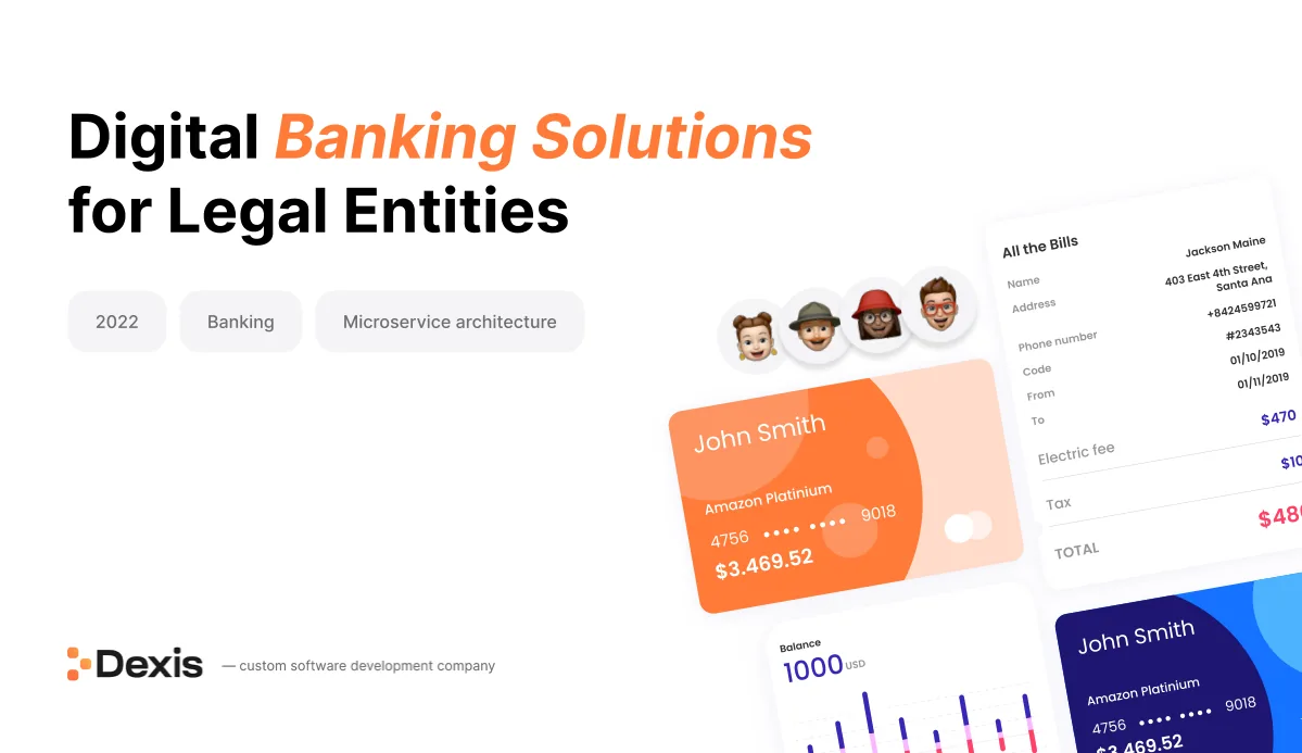 Digital banking for legal entities - microservices platform